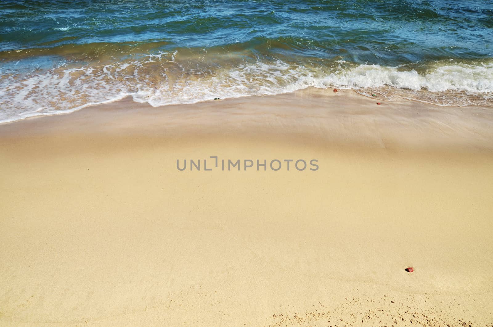 Sandy beach with small wave background