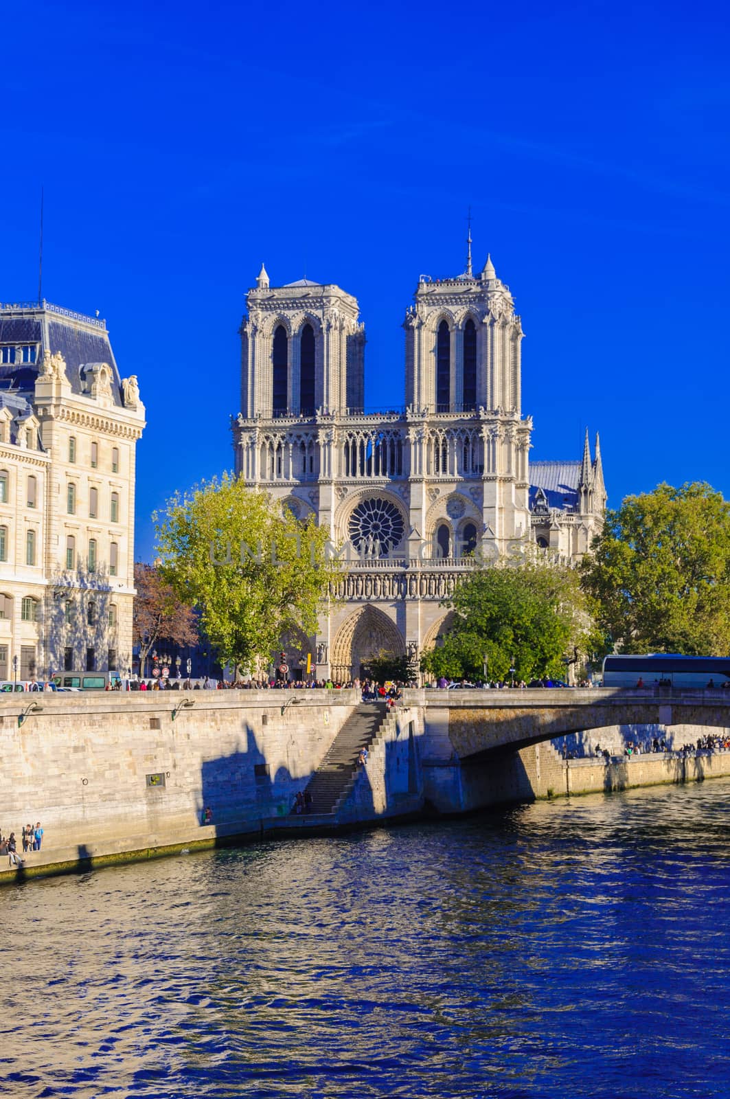 PARIS, FRANCE - APRIL 15, 2019: Notre Dame de Paris cathedral, France. Gothic architecture by Eagle2308