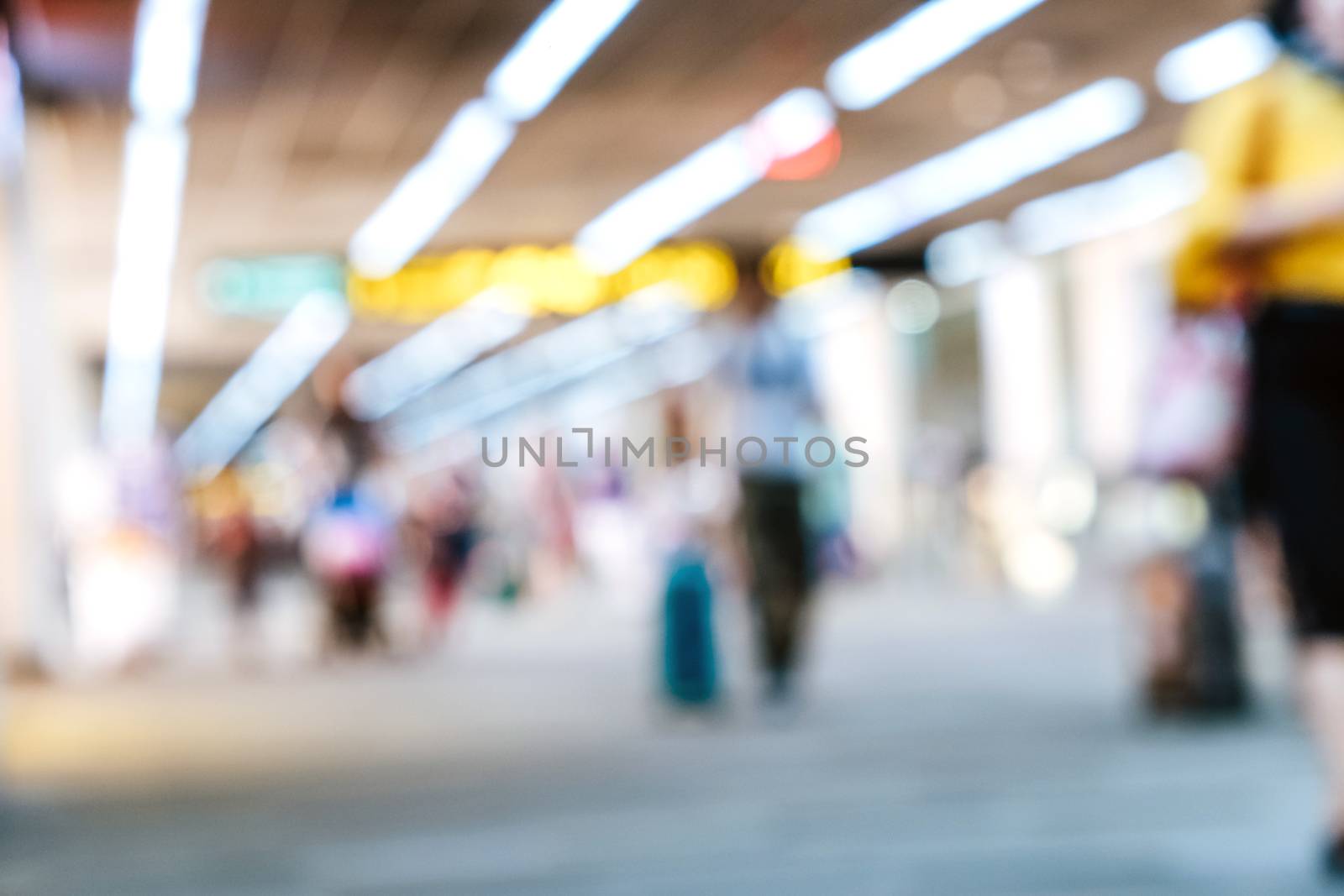 Blurred Background of Airport Departure Terminal
