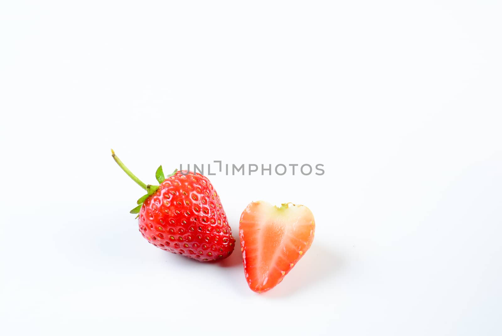 strawberries on white background by yuiyuize