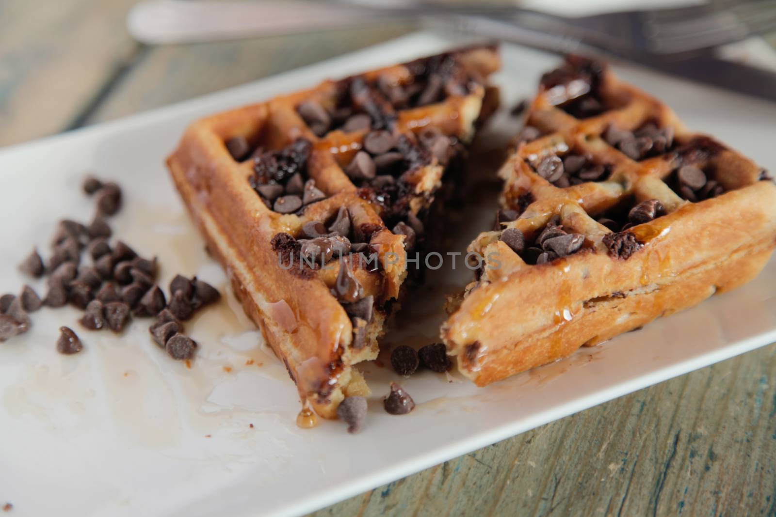 Chocolate chip waffle by haiderazim