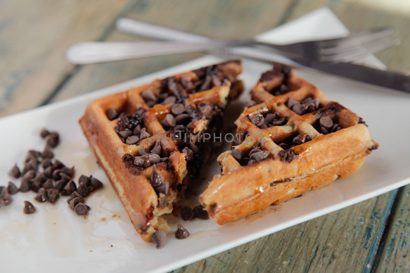 Chocolate chip waffle by haiderazim