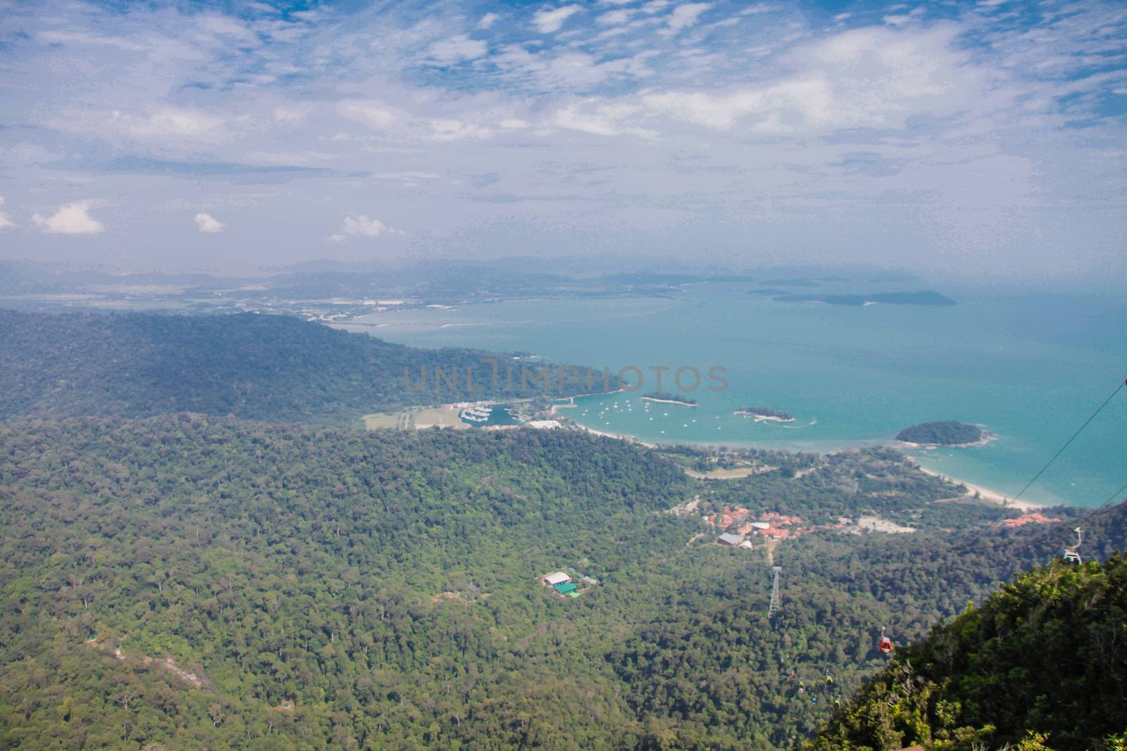 Langkawi island from above view of mountains and sea by haiderazim