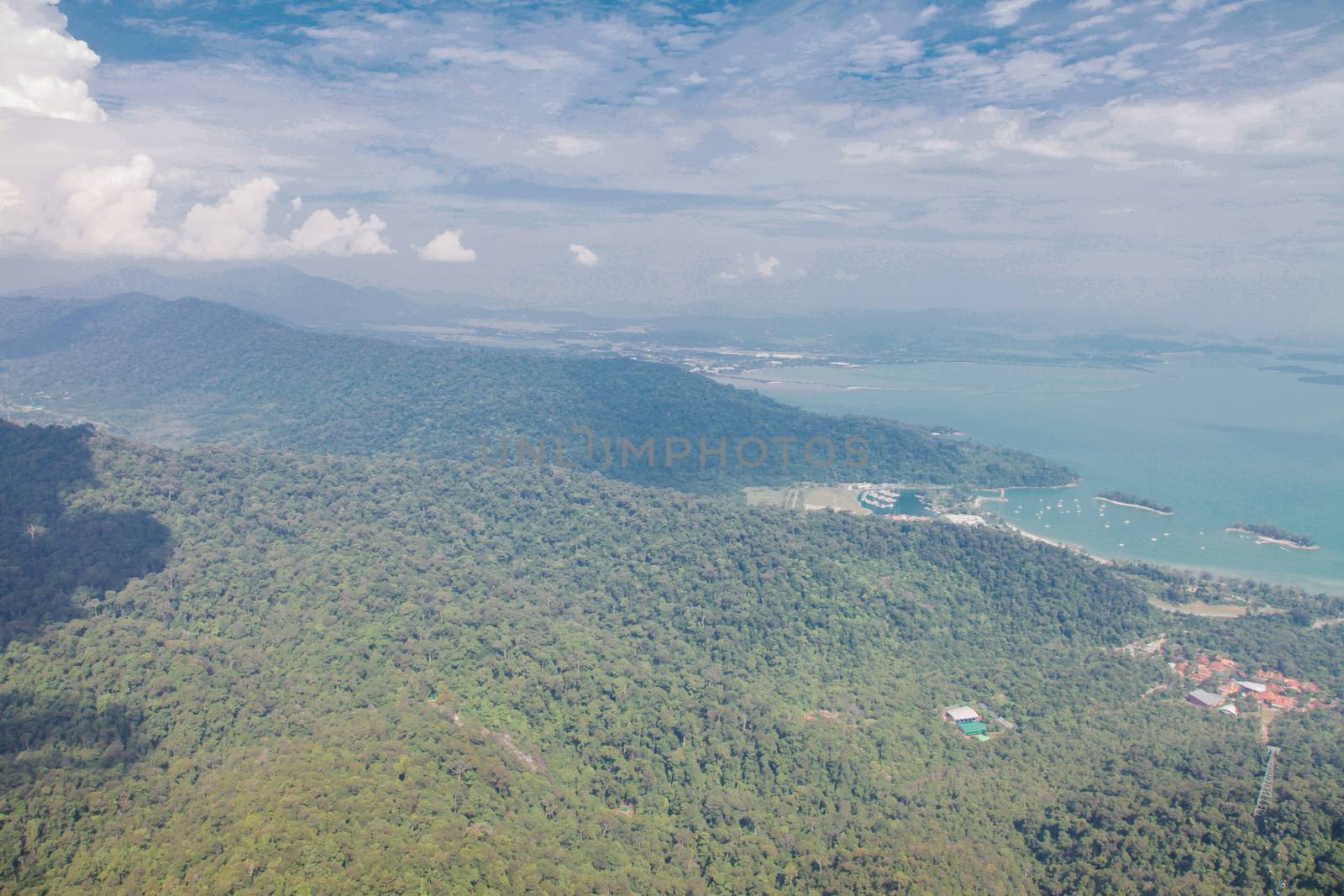Langkawi island mountain view from top above by haiderazim