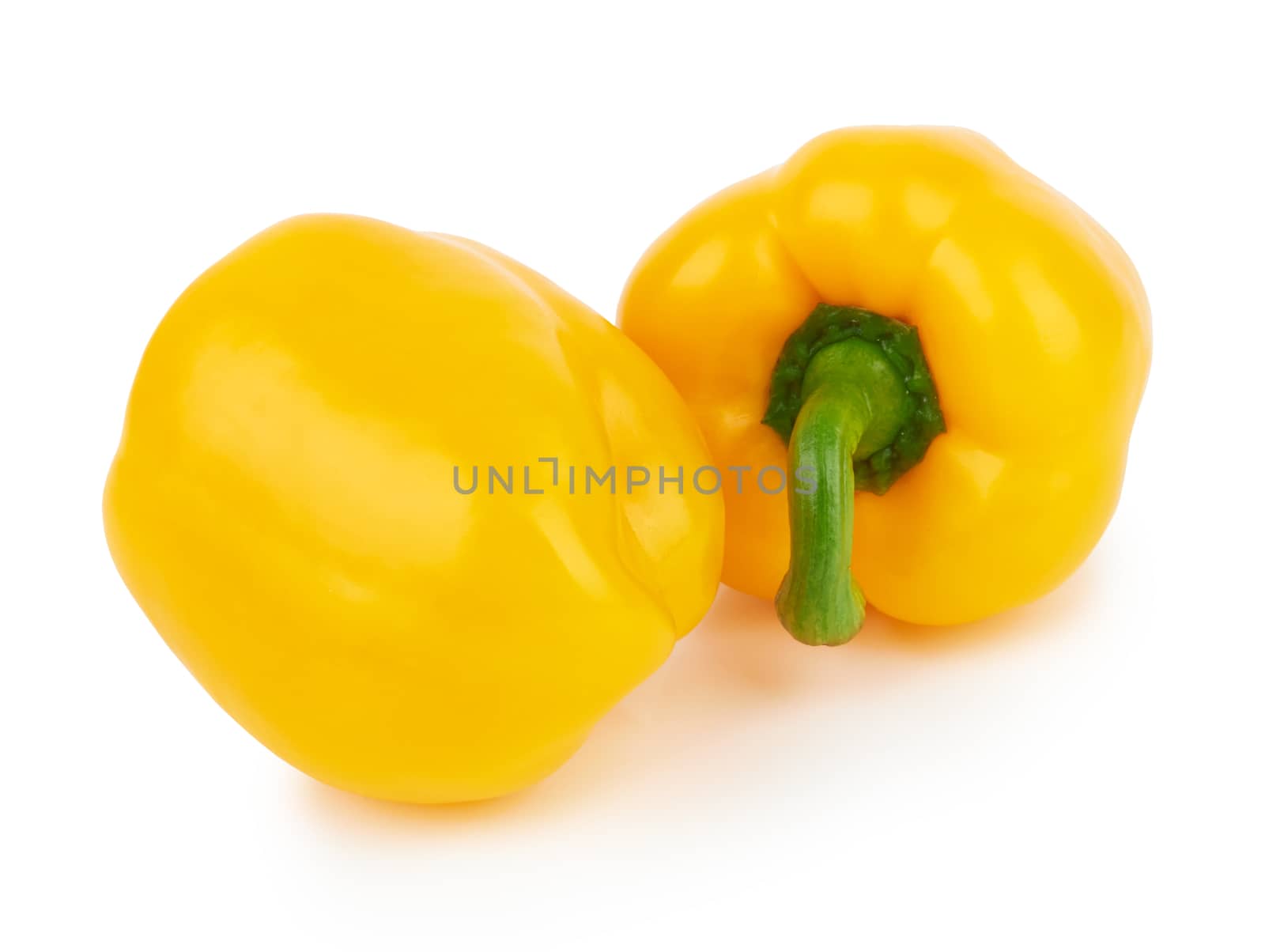 Two sweet peppers isolated on white background