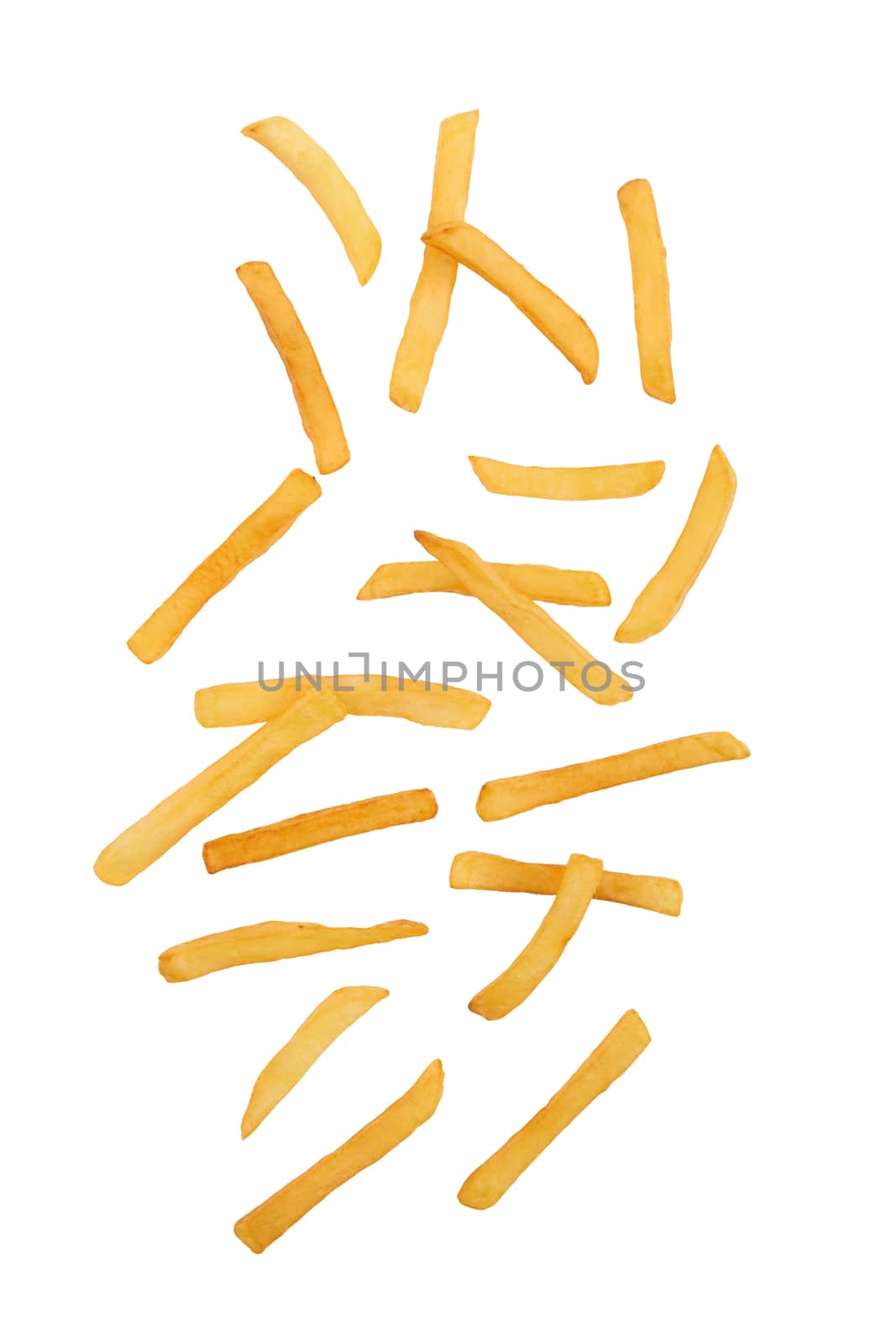 French fries isolated on a white background