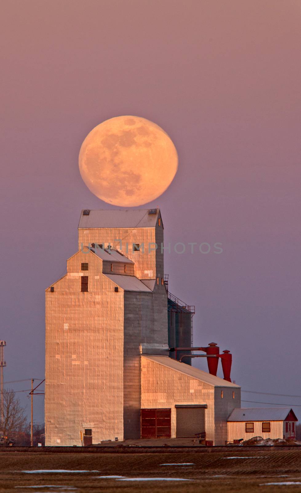 Grain Elevator Full Moon by pictureguy
