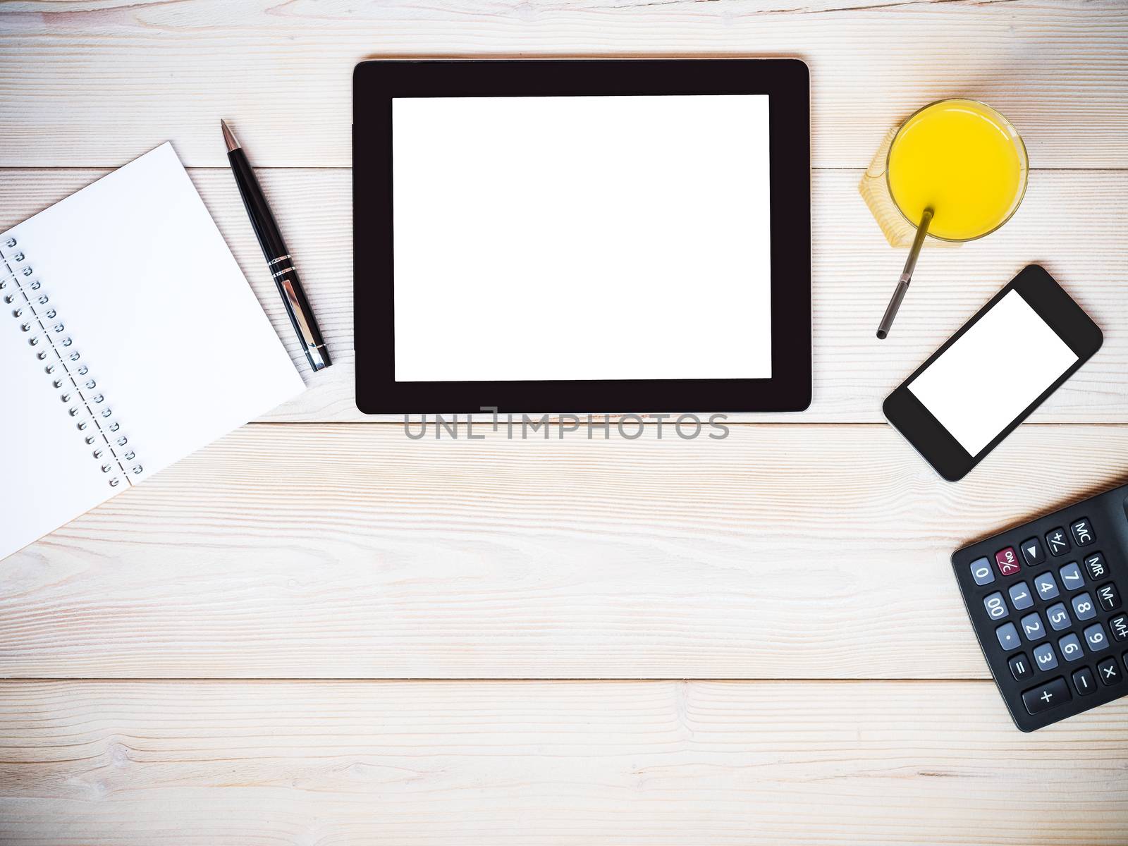 Tablet computer mock up template for business presentations and apps design