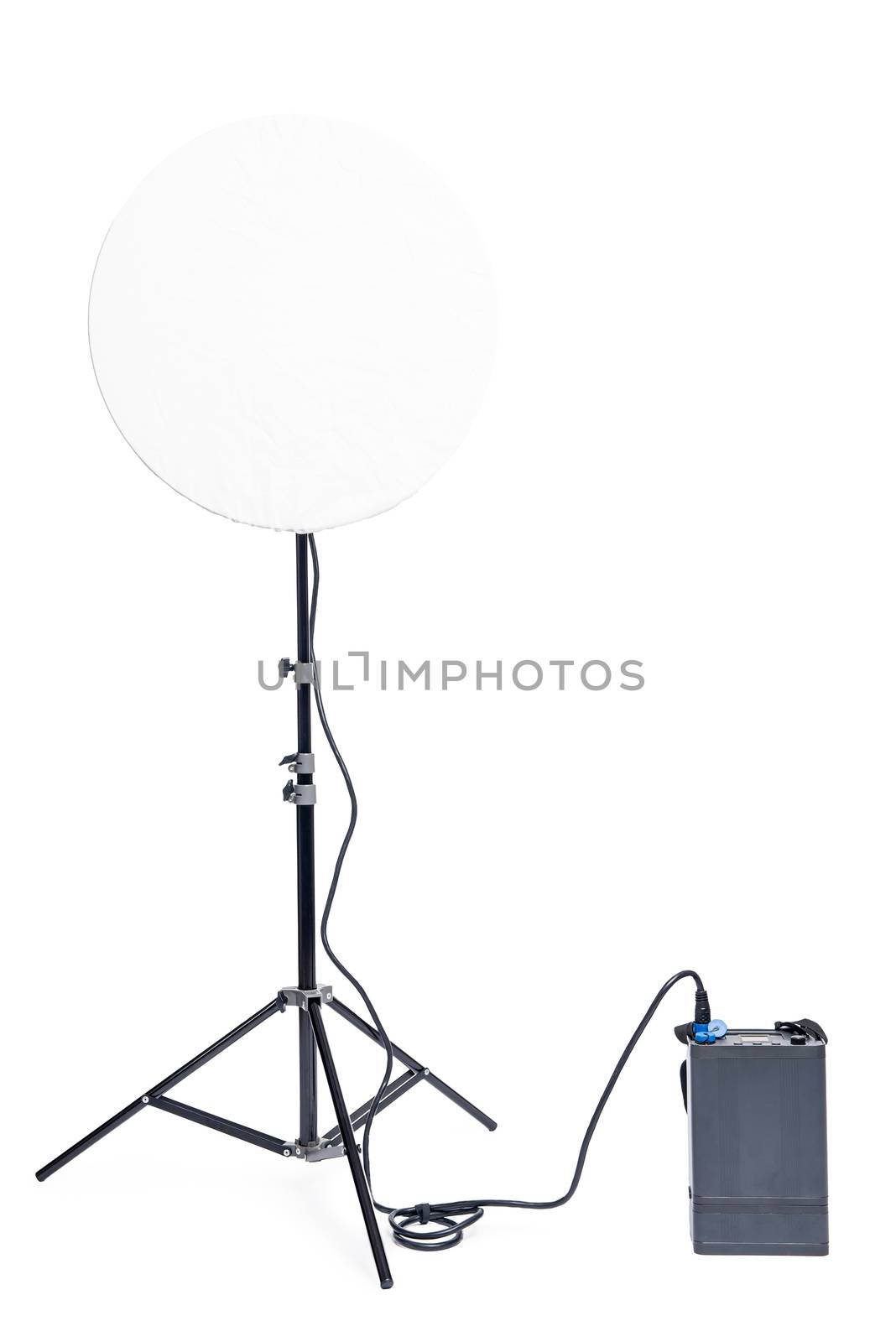 Round flash with one battery pack on a white background by kosmsos111
