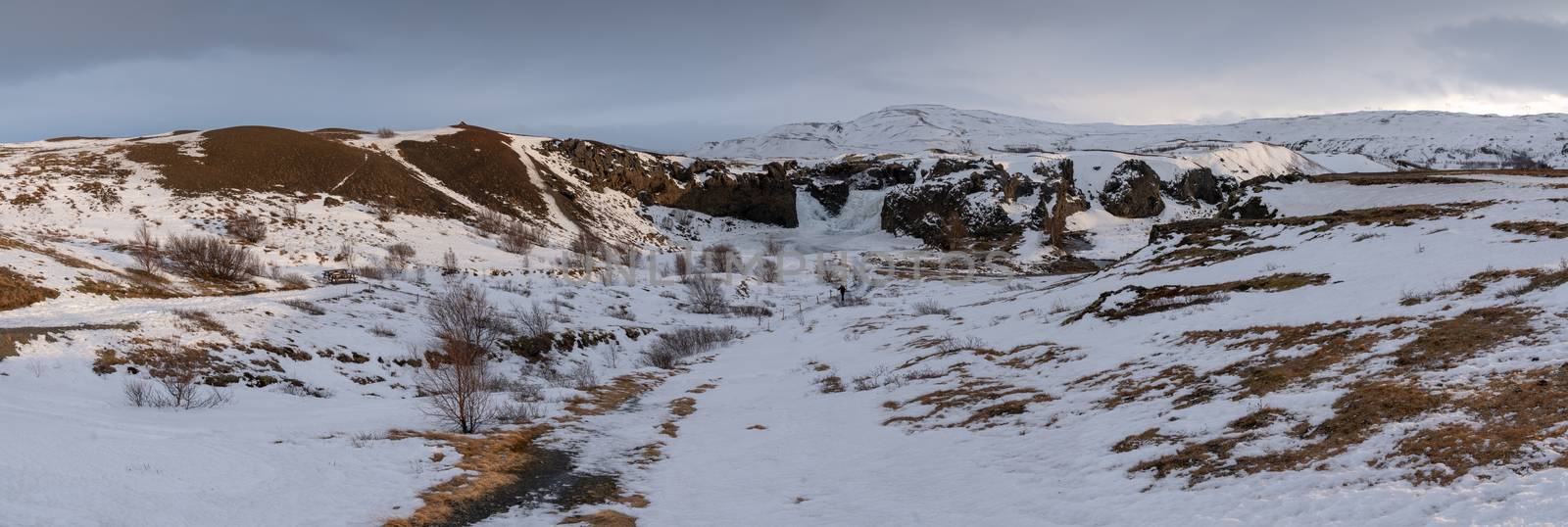 Hjalparfoss waterfall, Iceland, Europe by alfotokunst