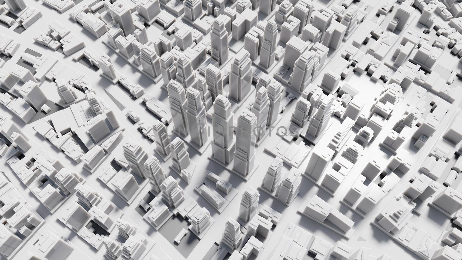 Aerial view of cityscape background. 3D illustration