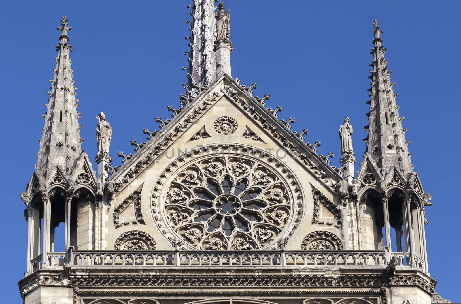 Southern part of transept of Notre Dame cathedral in Paris