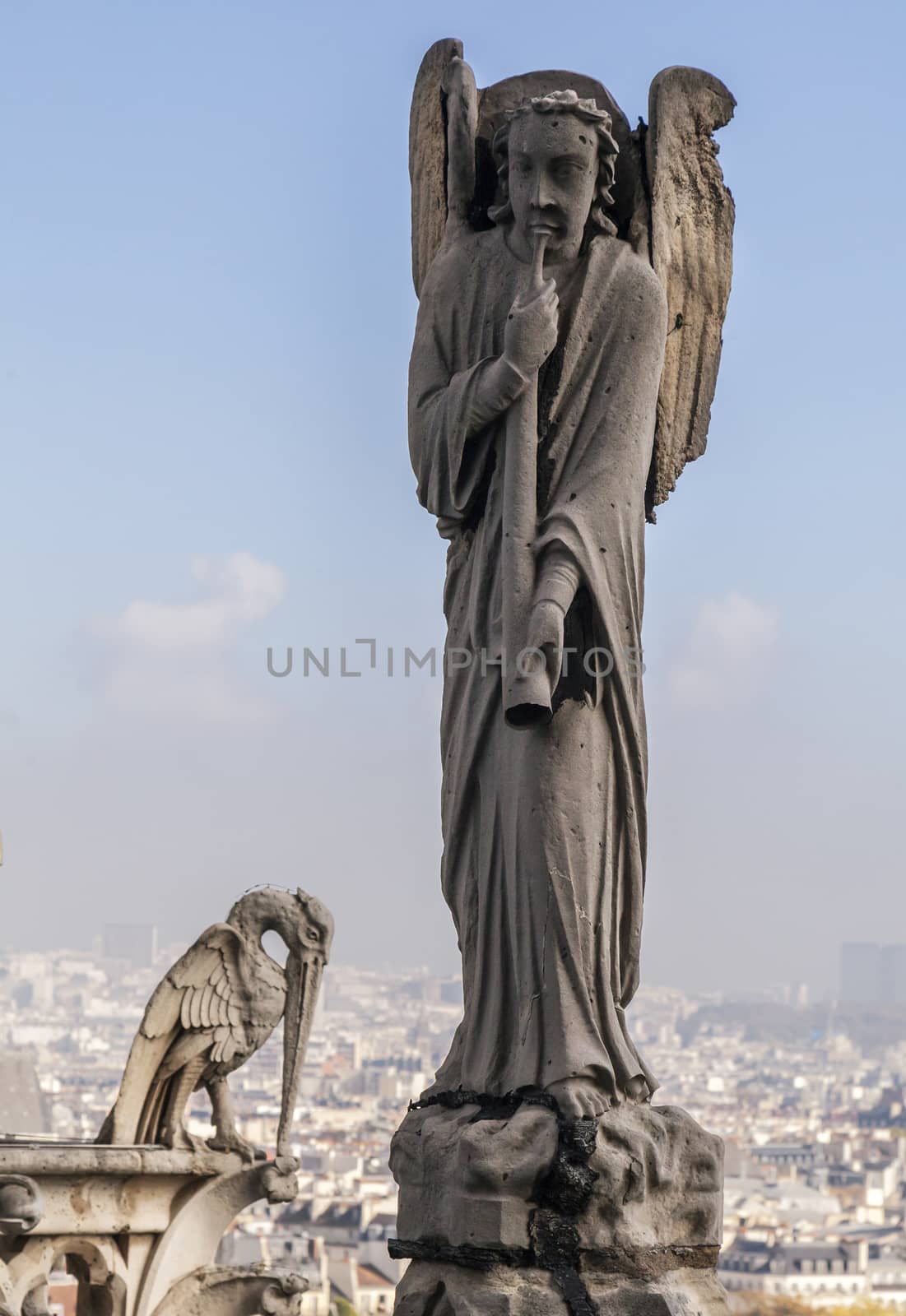 Archangel Gabriel on the roof of Notre-Dame de Paris by Goodday