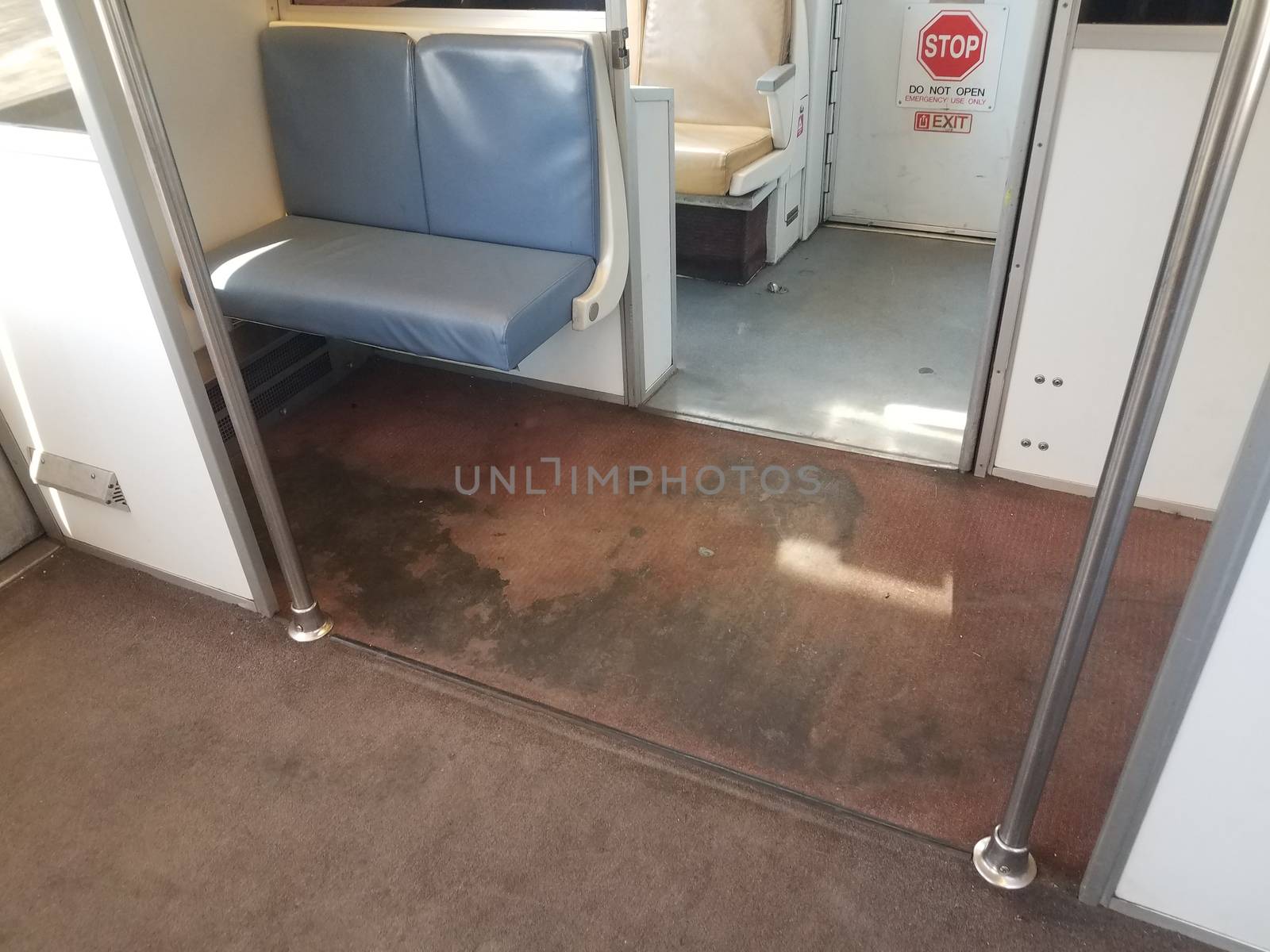 filthy or dirty carpet or rug in public metro system