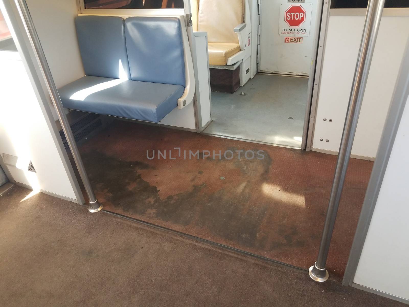 filthy or dirty carpet or rug in public metro system