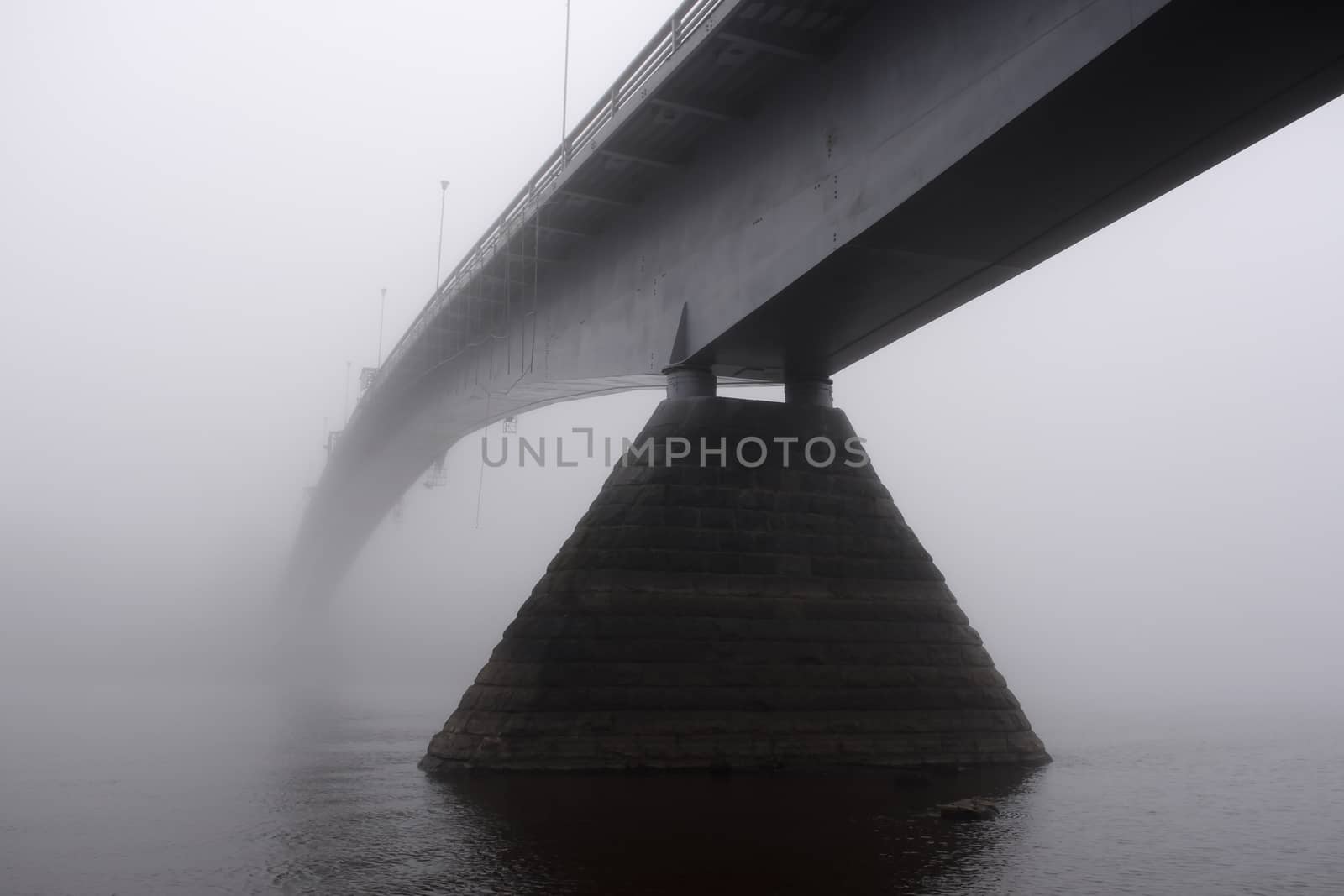 pedestrian bridge across the Volkhov River, the city of Veliky Novgorod