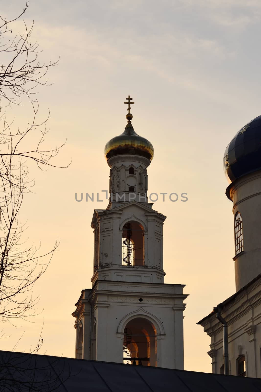 Belfry of the St. George Monastery, the city of Veliky Novgorod