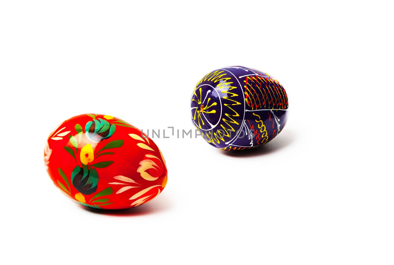 two ester eggs in isolated on white background