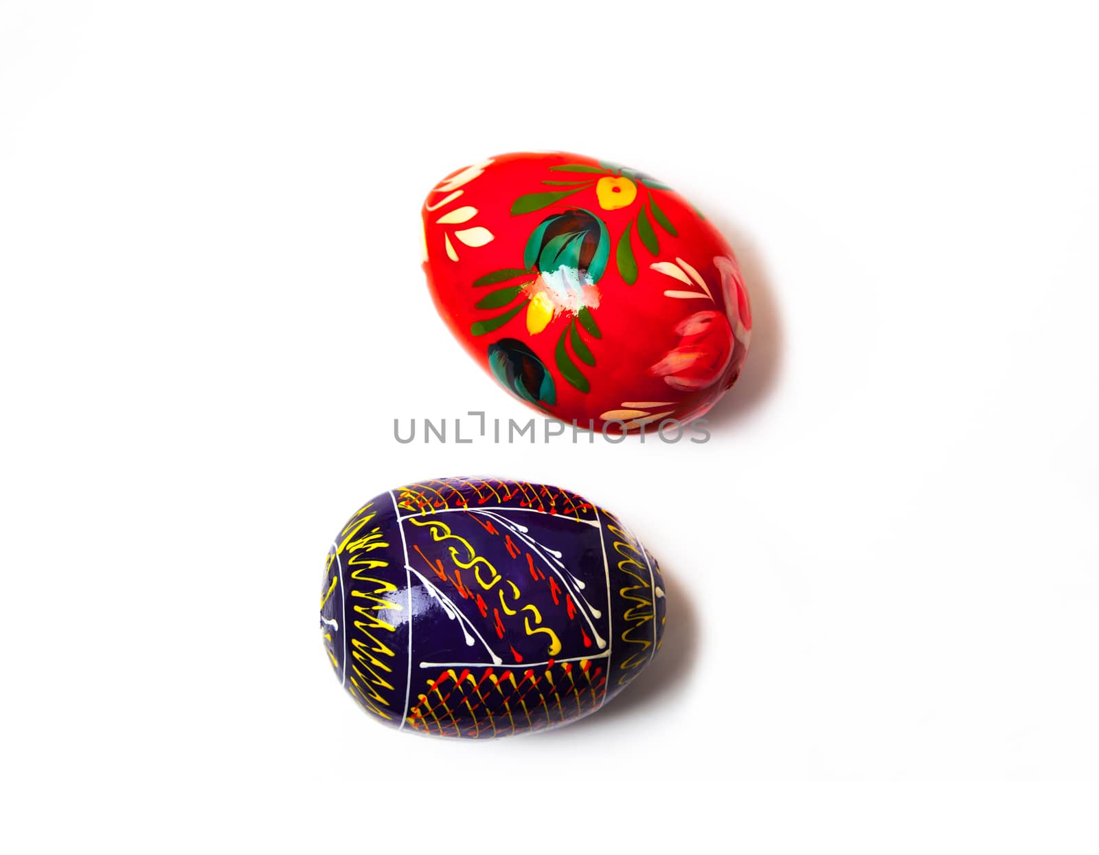 two ester eggs in isolated on white background