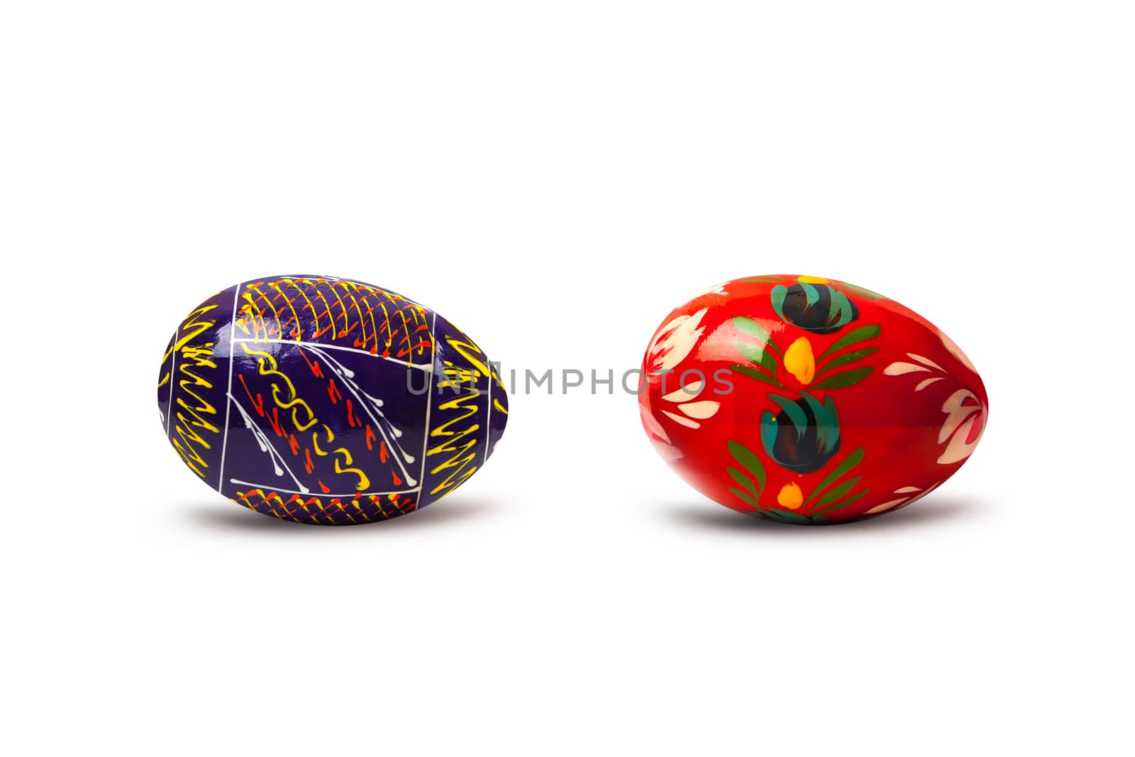 two ester eggs in isolated on white background