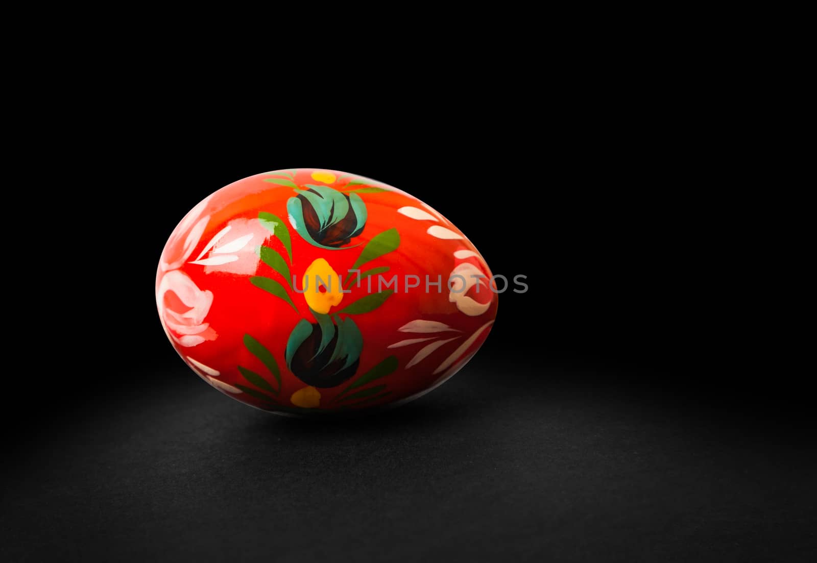 two ester eggs in isolated on black background