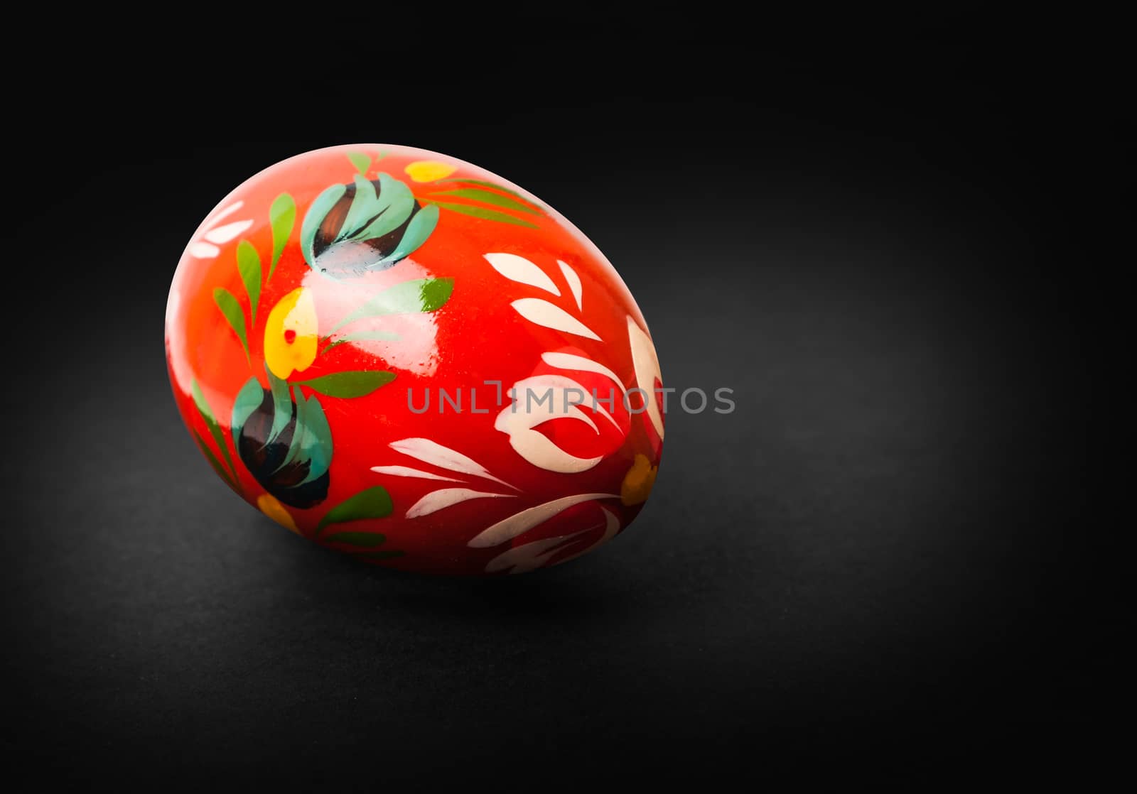 two ester eggs in isolated on black background