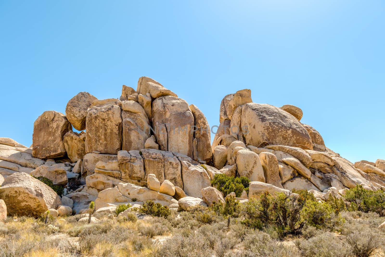 Granite boulders in the Hall of Horrors area of Joshua Tree Nati by Njean