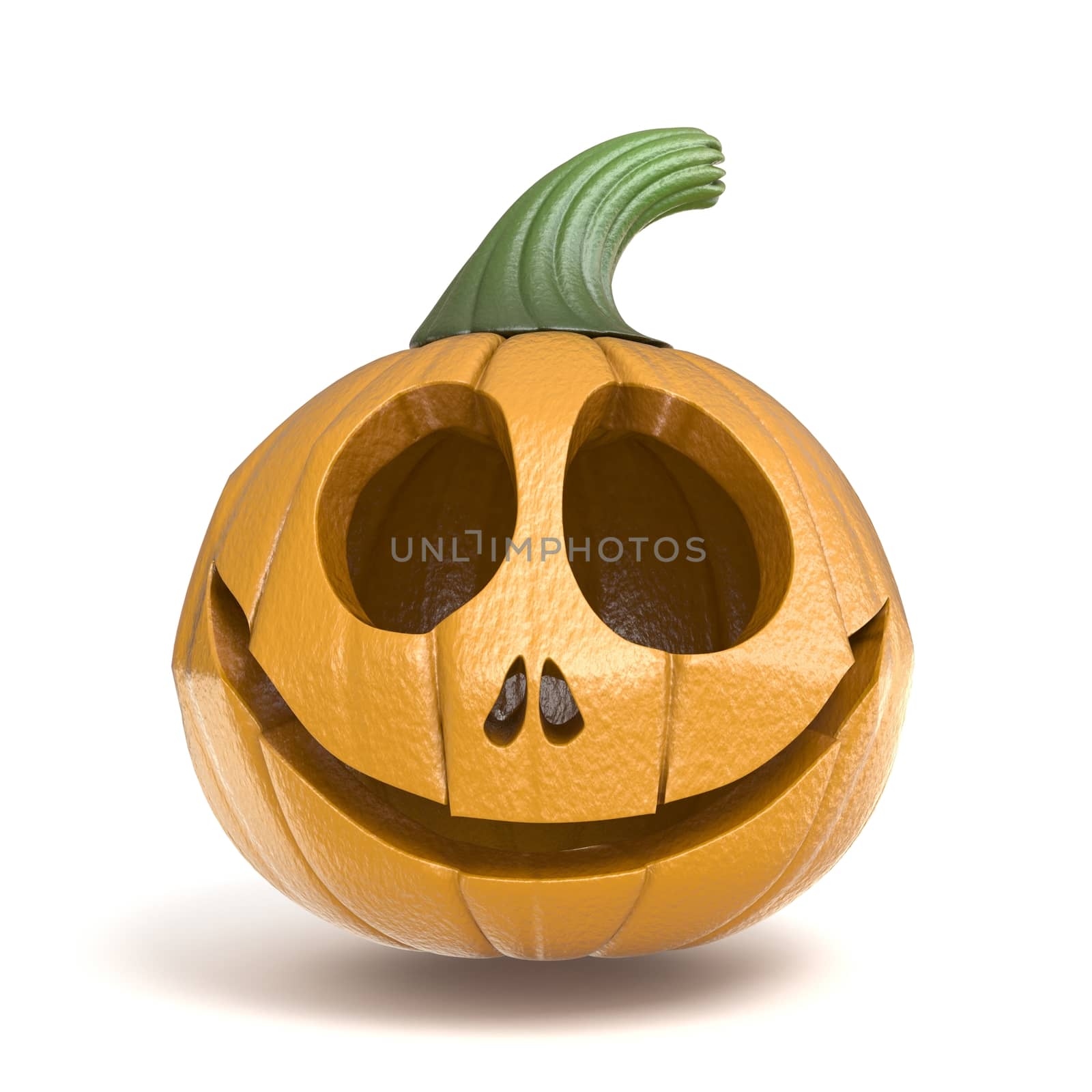 Halloween pumpkin Jack O Lantern 3D render illustration isolated on white background
