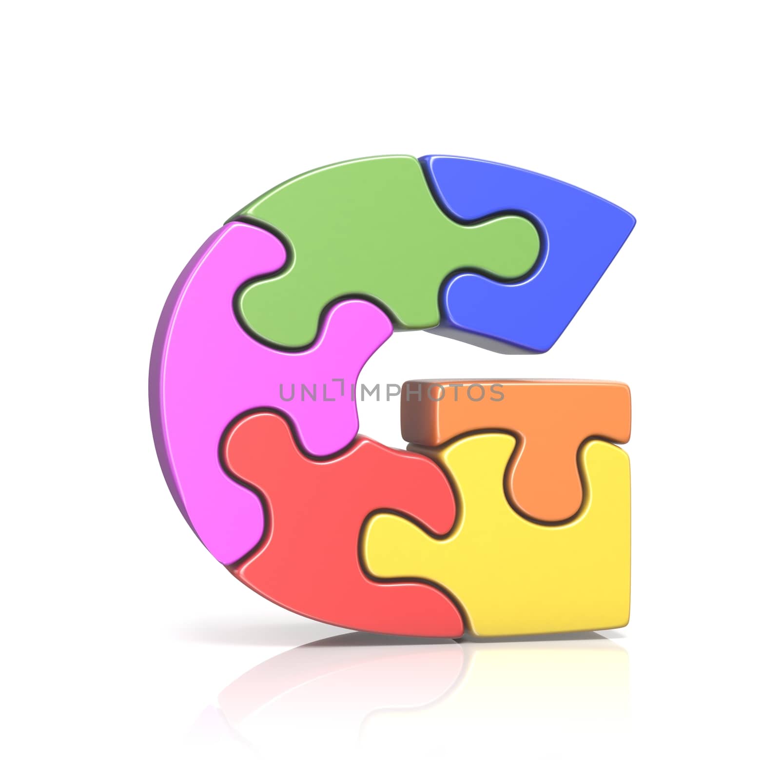 Puzzle jigsaw letter G 3D by djmilic