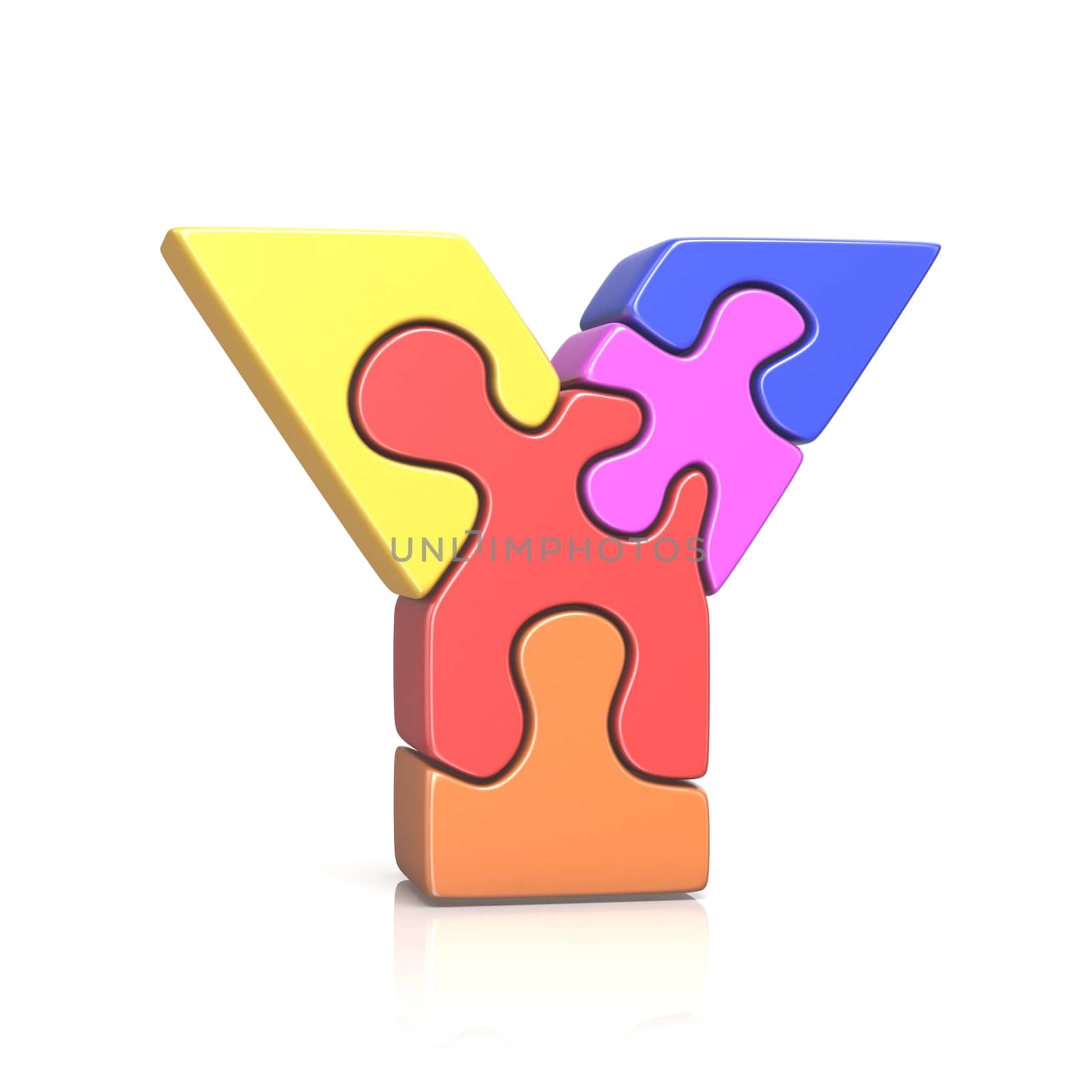 Puzzle jigsaw letter Y 3D by djmilic