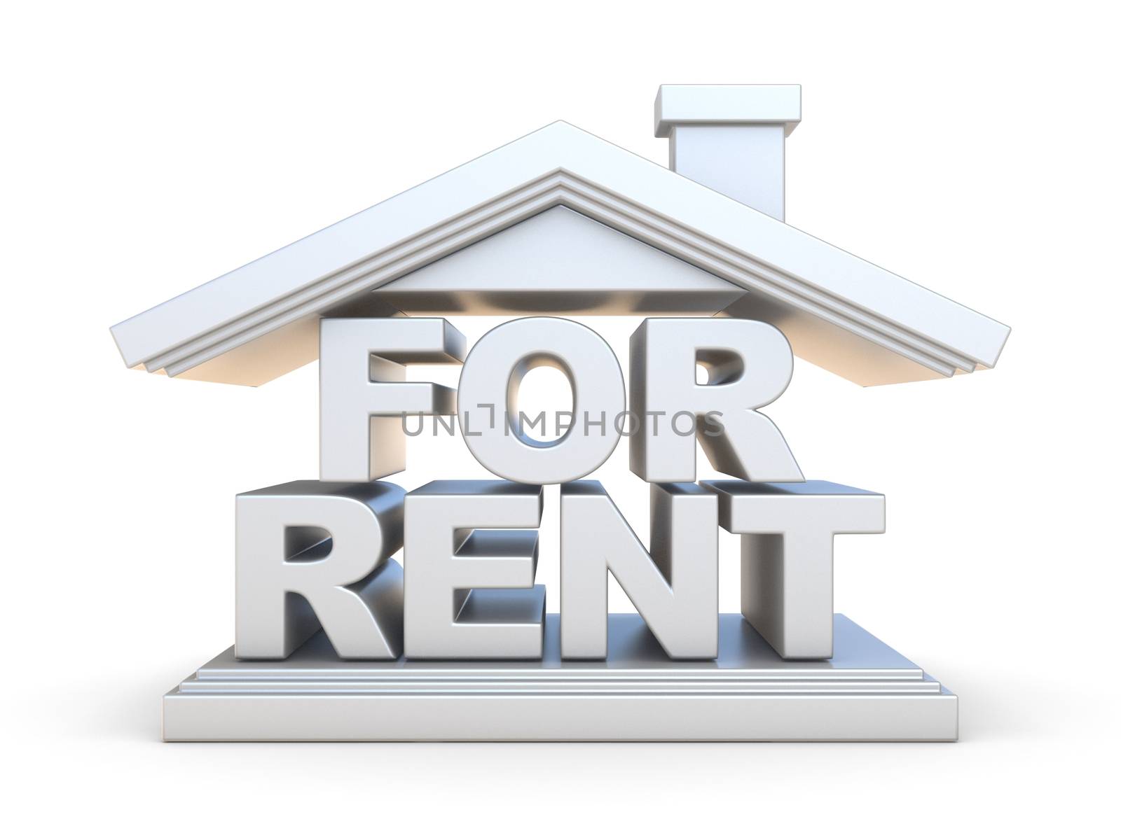 FOR RENT house sign front view 3D by djmilic