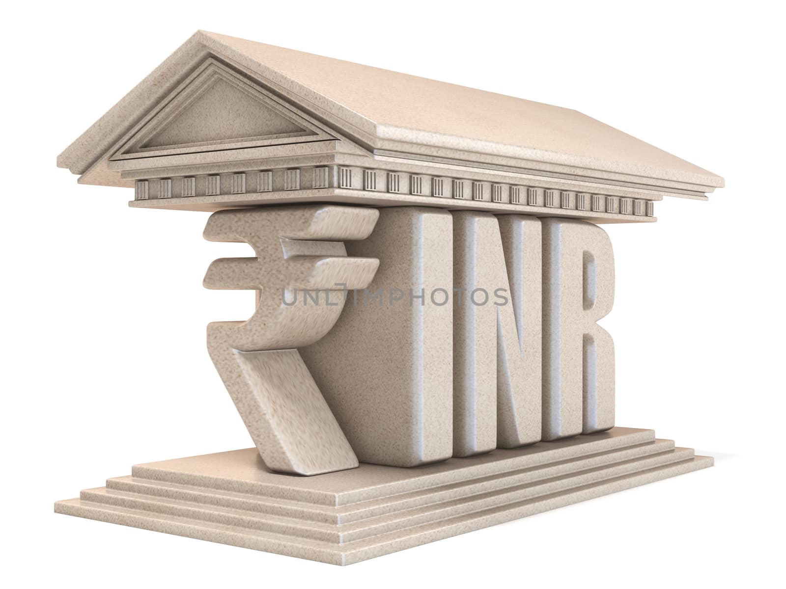 Indian Rupee INR currency sign temple 3D by djmilic