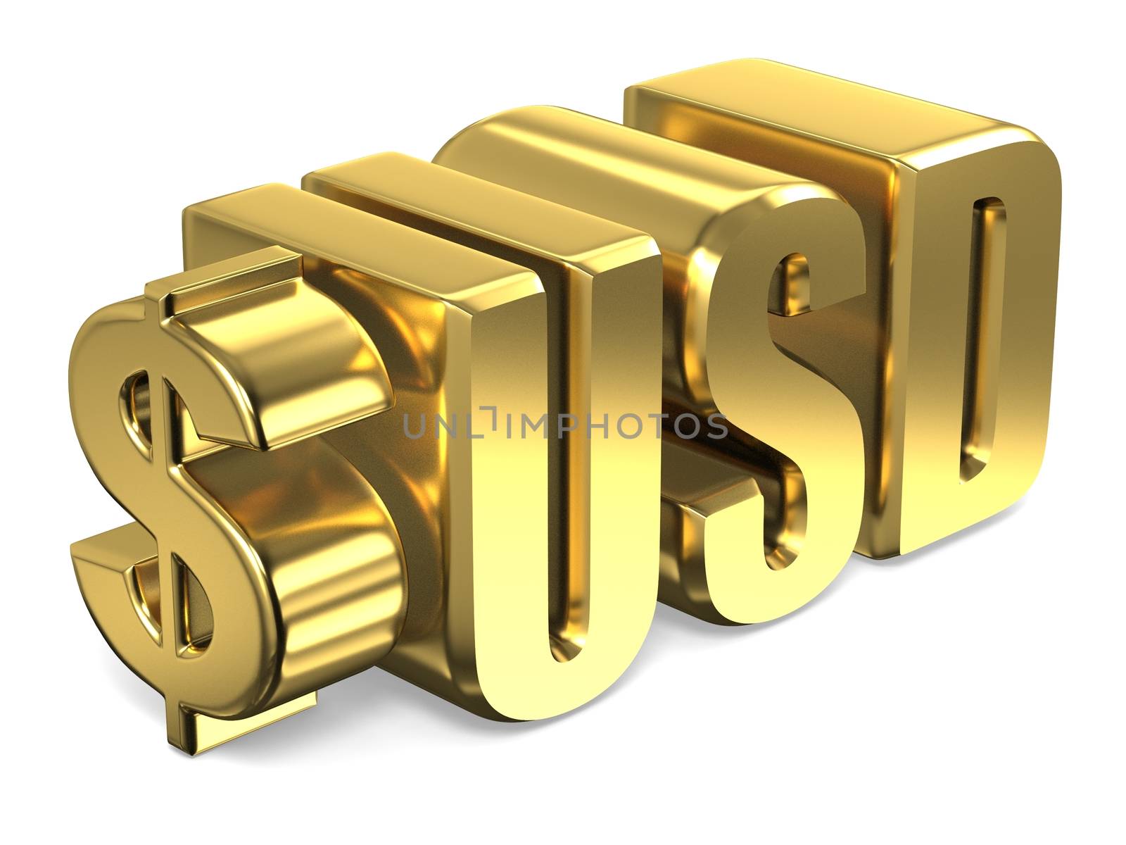 Dollar USD golden currency sign 3D by djmilic