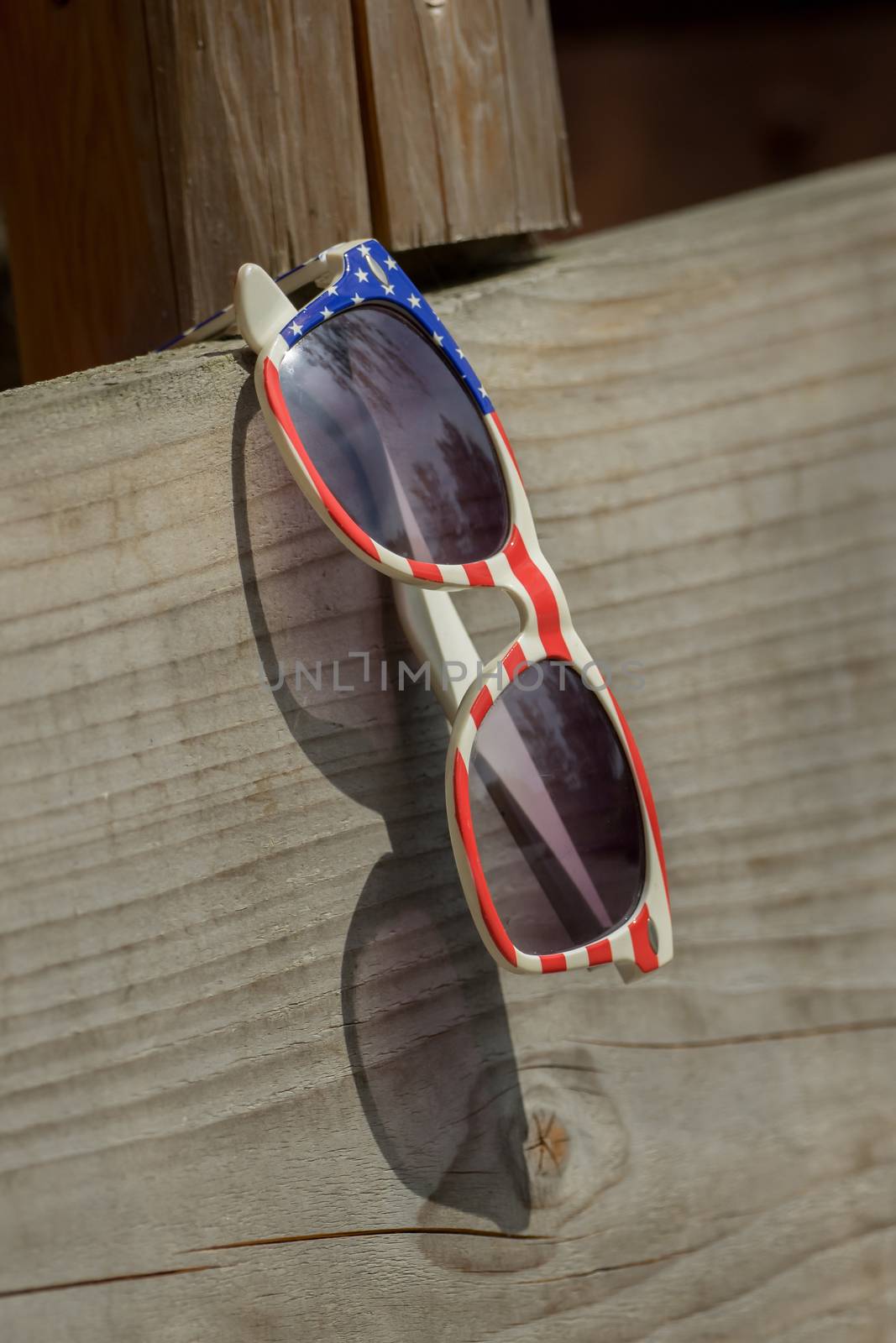 A sunglasses with American colors
