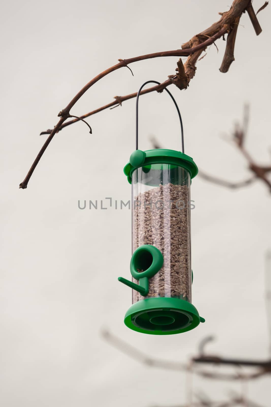 A modern birdhouse with food by sandra_fotodesign