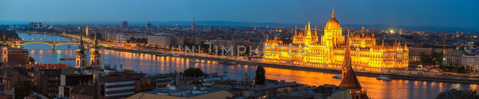 Beautiful view of famous landmarks in Budapest at sunset