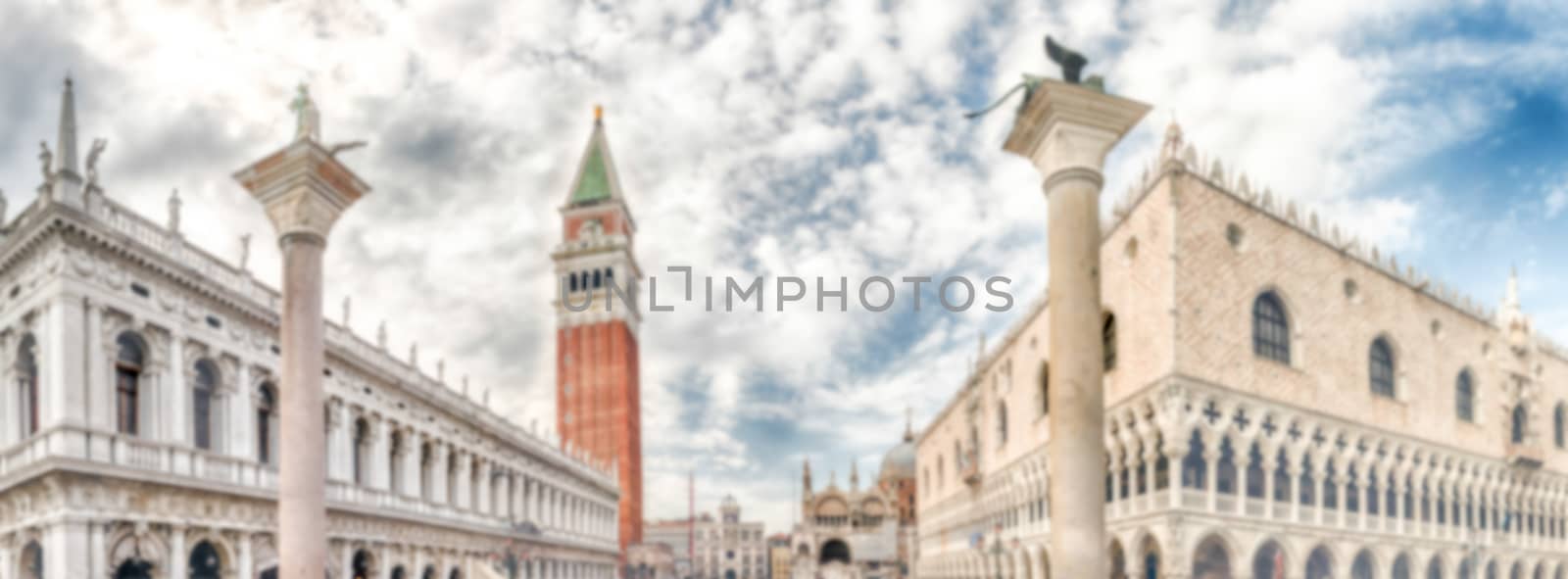 Defocused background with buildings of St. Mark's Square, Venice by marcorubino