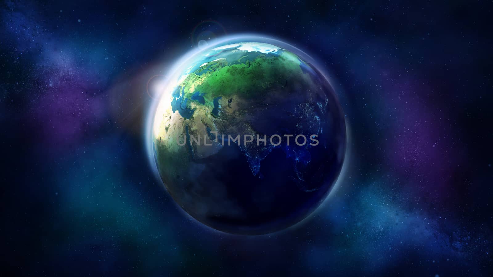 Realistic Earth from space showing Africa and Asia. by ConceptCafe