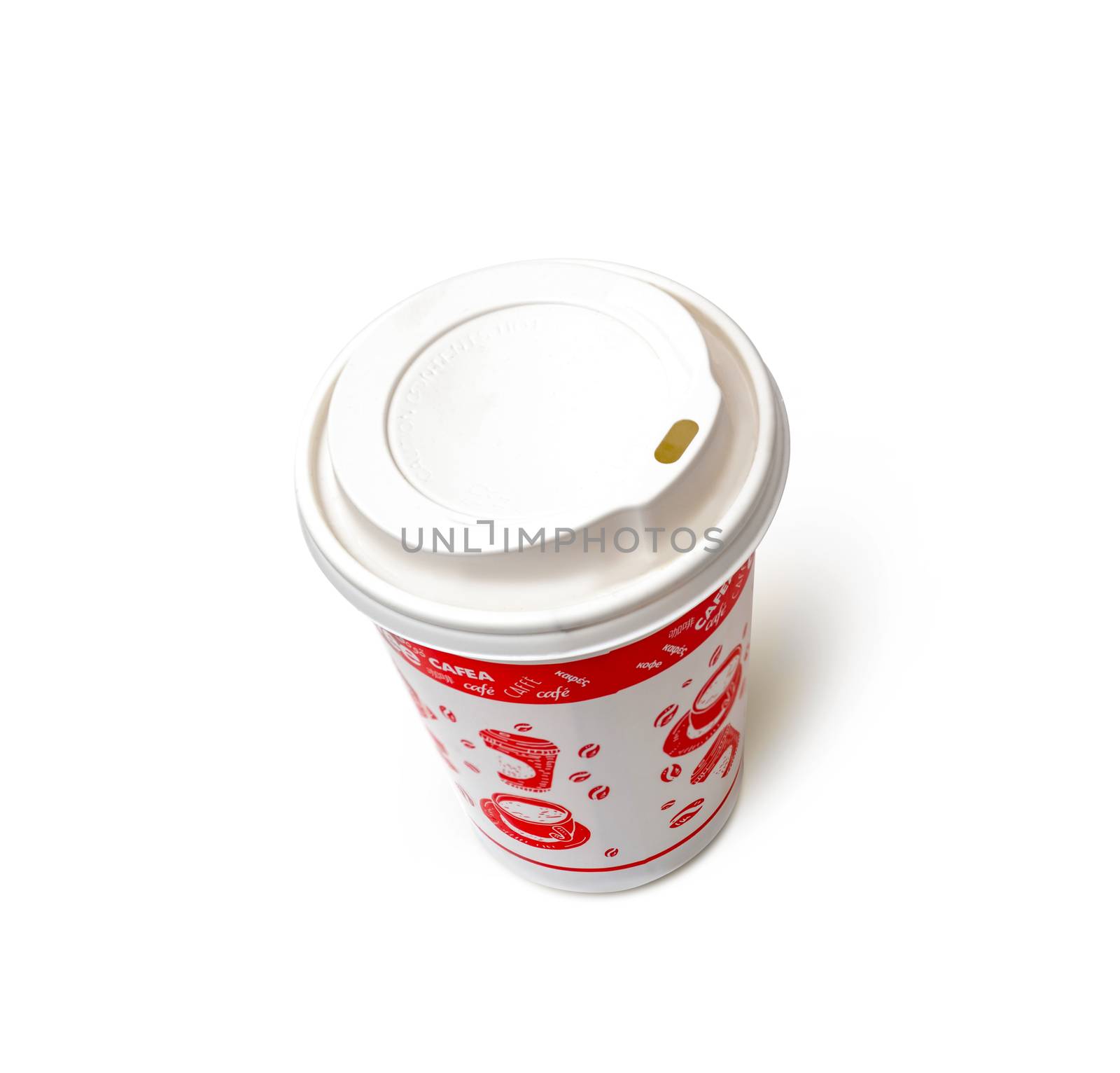 Paper cup for coffee, tea isolated on white background