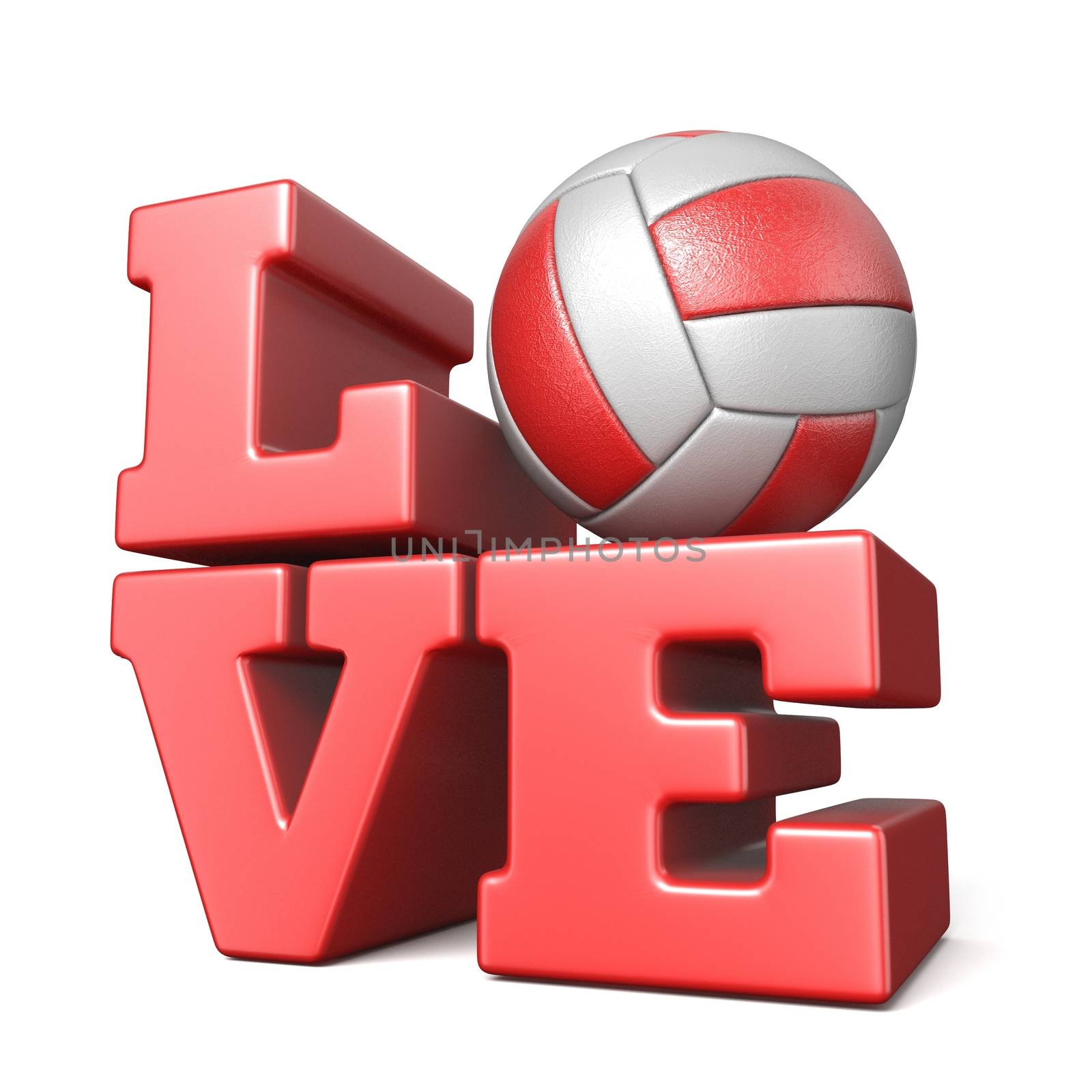Word LOVE with volley ball 3D by djmilic