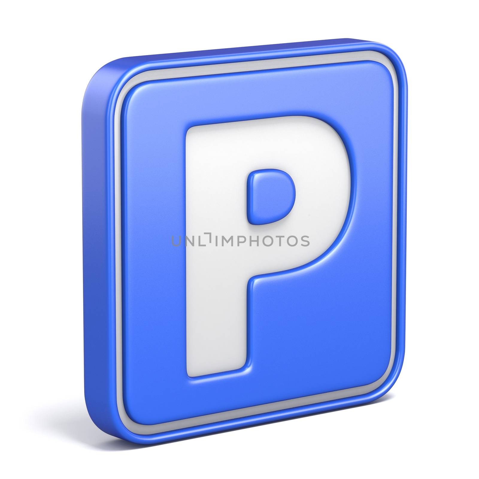 Parking area street sign 3D render illustration isolated on white background