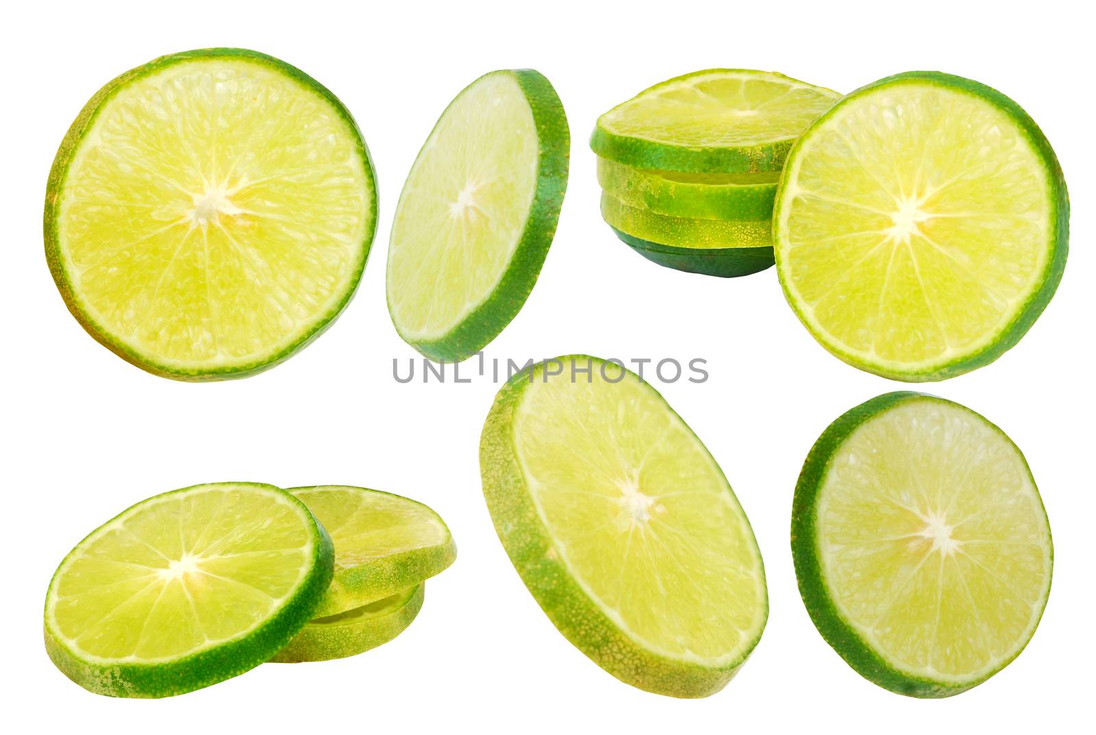 Thai lemon on a white background.Help to cure vomiting Wind, dizziness, drunkenness.With Clipping Path.