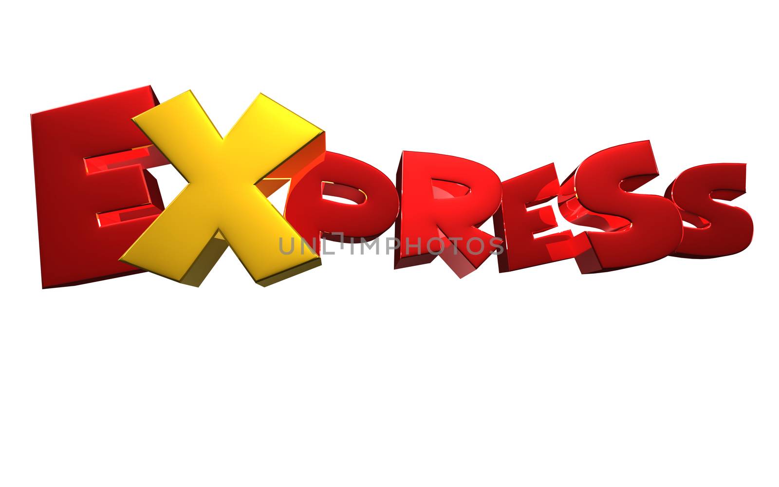 EXPRESS 3D rendering on white background.With Clipping Path.