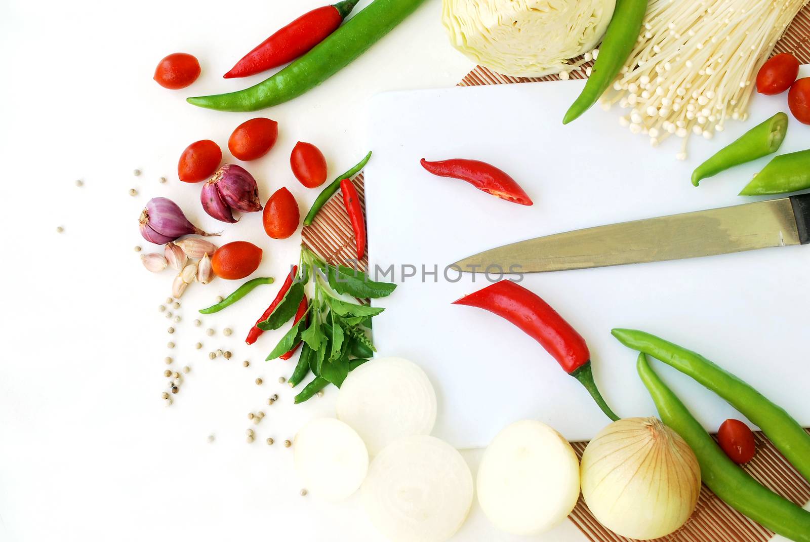 Background is vegetable.Thai food ingredients by thitimontoyai
