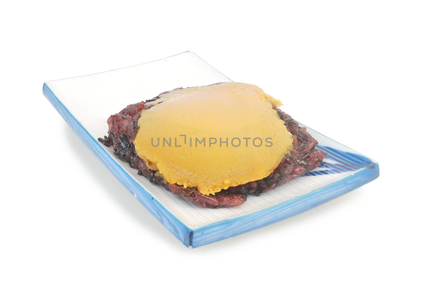 Glutinous rice custard.With Clipping Path.