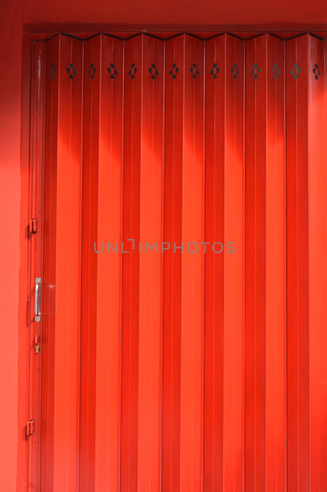 red iron door