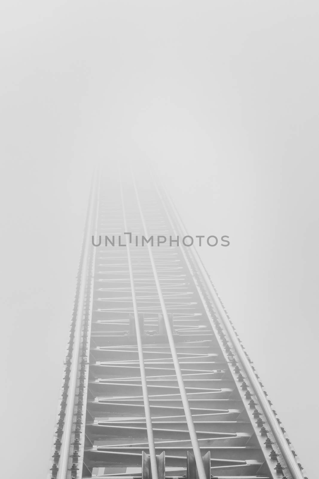 Rails that end in dense fog by sandra_fotodesign