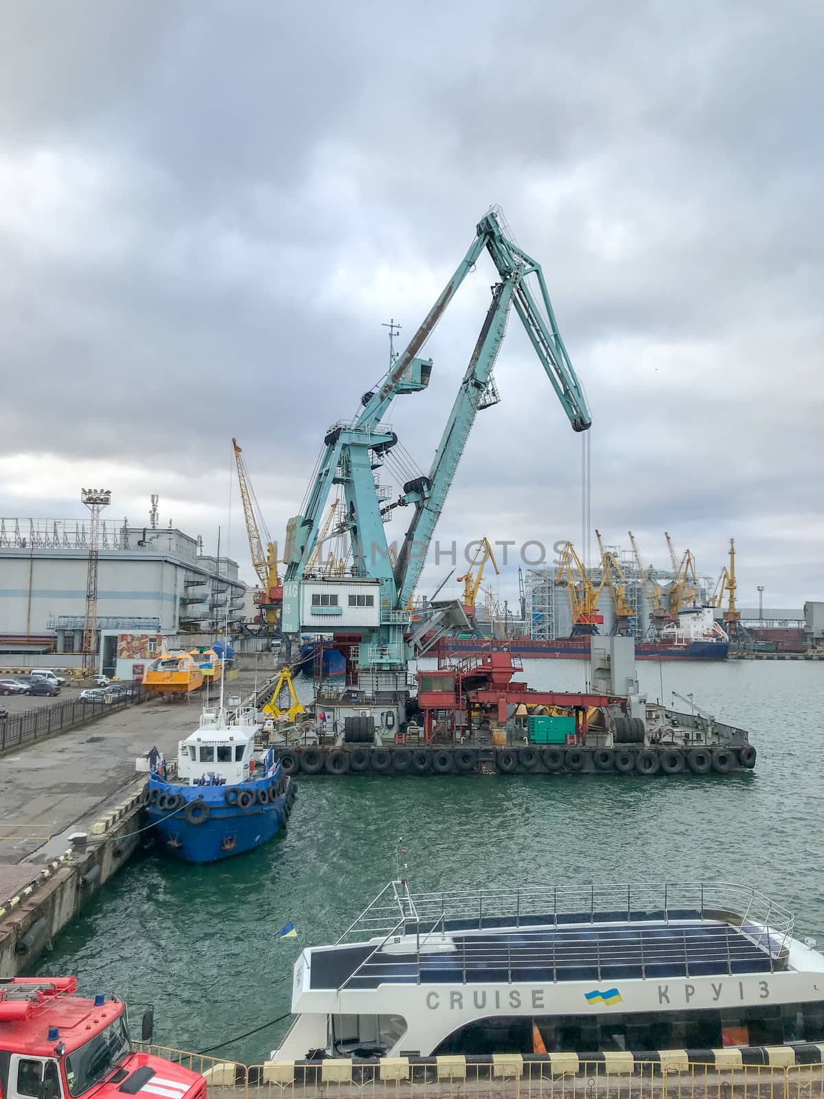 Odessa, Ukraine - December 30, 2017: Port of Odessa. The Port of Odessa is the largest Ukrainian seaport and one of the largest ports in the Black Sea basin.