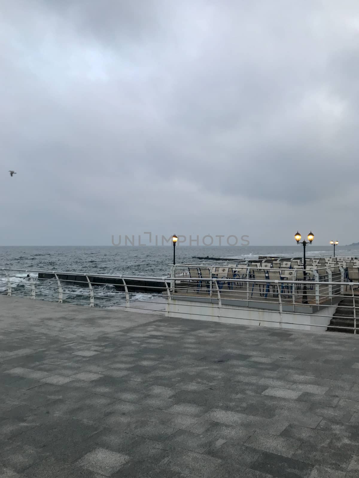 Odessa, Ukraine - December 28, 2017: Beautiful View To The Sea Coast.