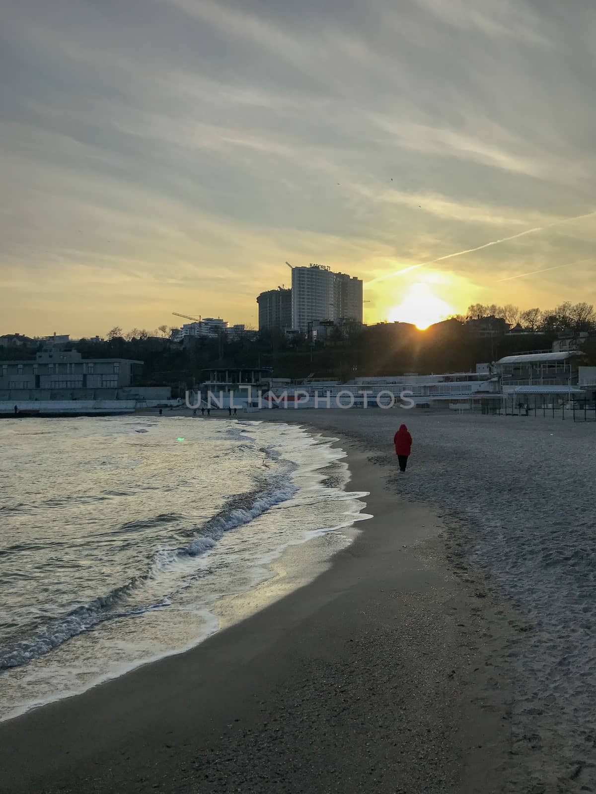 Odessa, Ukraine - December 28, 2017: Beautiful View To The Sea Coast. by nenovbrothers